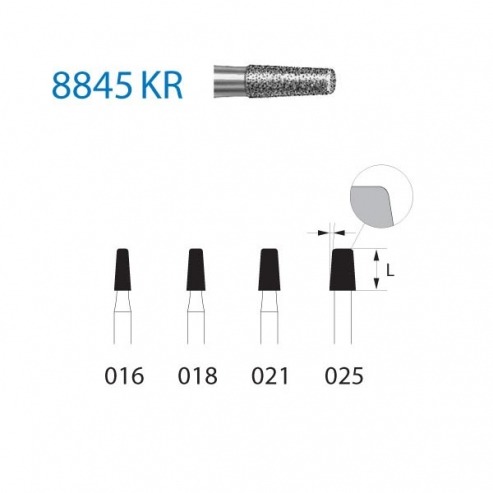 Diamond Burrs 8845KR.314. Flat Conical Diamond Burs FG (5 pcs.) - NO. 016 Img: 202302041