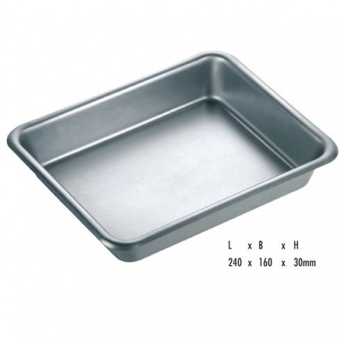 4021 STAINLESS STEEL TRAY. 240x160x30mm. Img: 201807031