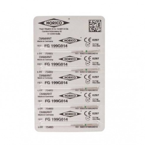 Fg 199 - Diamond bur (5 pcs) - Green ISO 014 Img: 202104171 Fg 199 - Diamond bur (5 pcs) - Green ISO 014 Img: 202104171