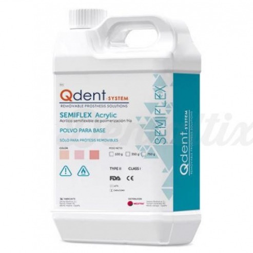 QDENT Semi-flexible Acrylic Resin Base Powder (100gr) - Rosa Claro (100gr) Img: 201905181