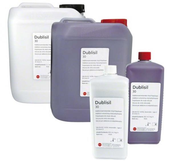 Dublisil 30 - Silicone Duplicating Silicone - 5.1 L canister A + 5.1 L canister B Img: 202104171