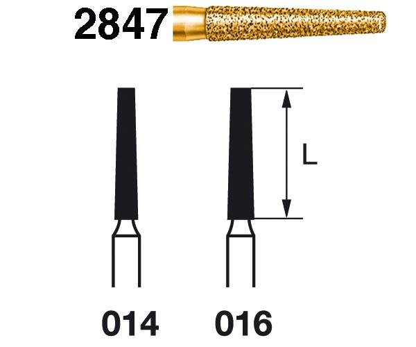2847.314 Flat Conical Diamond FG S2000 Burrs (5 pcs.) - NO. 014 Img: 202204021