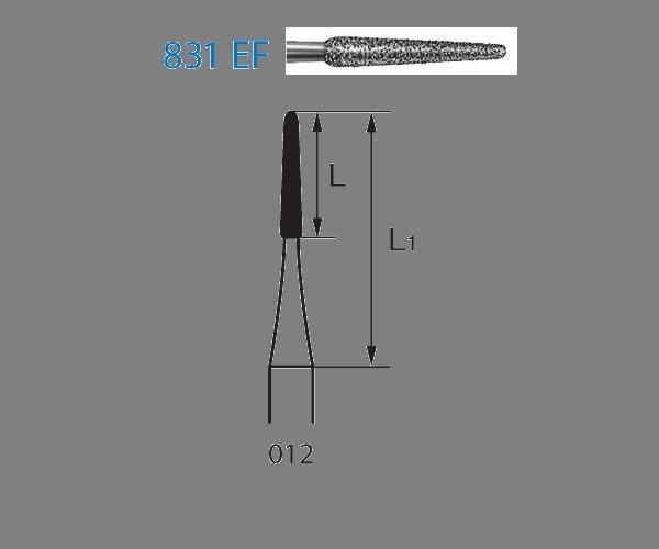 831EF.204 Burs. Rounded Conical Diamond CA (5 pcs)     - NO. 012 Img: 202204021