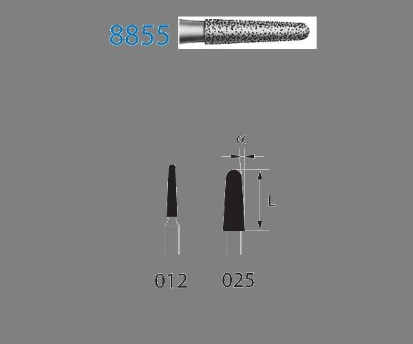 8855.314. Diamond Conical Round FG Burs (5 pcs.) - NO. 012 Img: 202204021