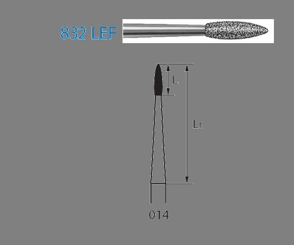 832LEF.204 Burs. Flame Diamond CA (5 pcs) - NO. 014 Img: 202204091