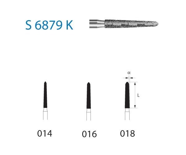 S6879K.314 Bur. Diamond Cylindrical Pointed FG (5 pcs) - Nº014 Img: 202204021