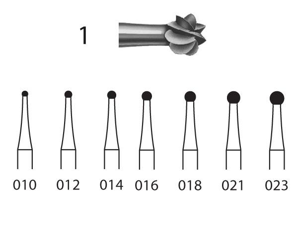 001.205 Steel Ball Burr (6 pcs) - NO. 016 Img: 202204091