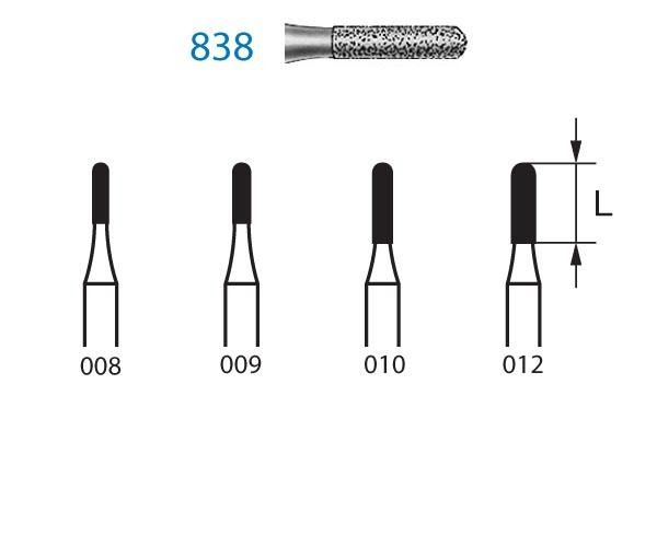838.314 Burs. Diamond Round Cylindrical FG (5 pcs) - NO. 008 Img: 202204021