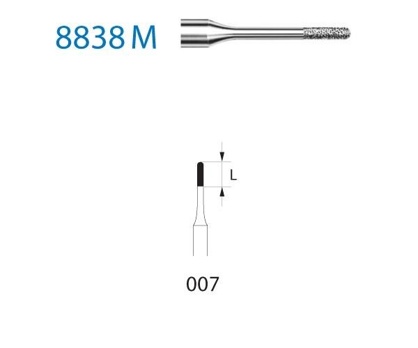 8838M.314 Burs. Diamond Round Cylindrical FG (5 pcs) - NO. 007 Img: 202204161