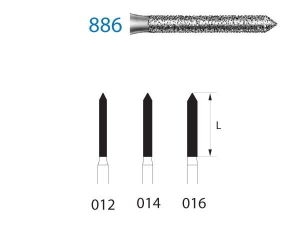 8855.314. Diamond Conical Round FG Burs (5 pcs.) - NO. 012 Img: 202204161