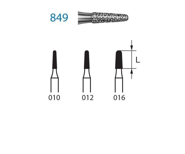 849.314 Burs. Rounded Conical Diamond FG (5 pcs) - No. 010 Img: 202204161