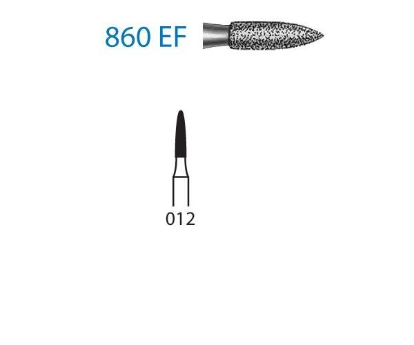 860EF.314 Burs. Flame Diamond FG (5 pcs) - NO. 012 Img: 202204021