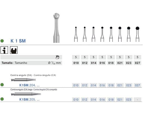 Cerabur K1SM.204 bur. Round CA (5 pcs) - T: 008 Img: 202507191