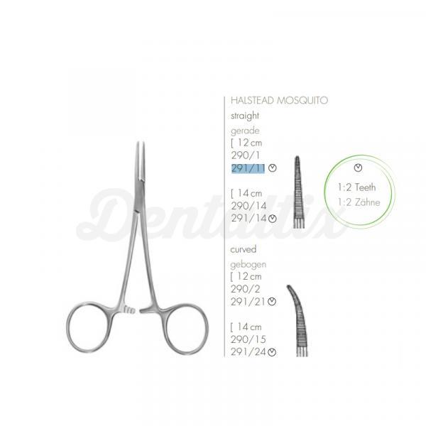 Curved grooved Mosquito tweezers (1pc) - Curve 12 cm Img: 202304151