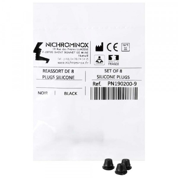 7.5 x 1 mm Silicone Inserts (8 pcs) - Black Img: 202411301