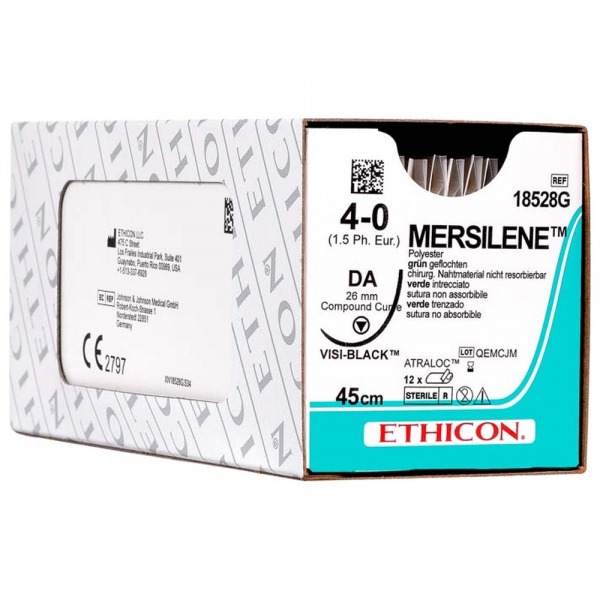 Mersilene: PTFE Non-Resorbable Suture - 36 pcs - T: Green - C: 3 - L.H: 3 x 45 cm Img: 202411301