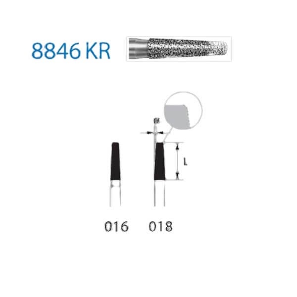 Diamond Burrs 8845KR.314. Flat Conical Diamond Burs FG (5 pcs.) - NO. 018 Img: 202302041