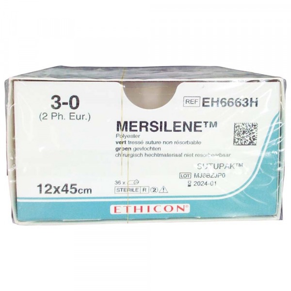 Mersilene: PTFE Non-Resorbable Suture - 36 pcs - T: Green - C: 3 - L.H: 45 cm Img: 202411301