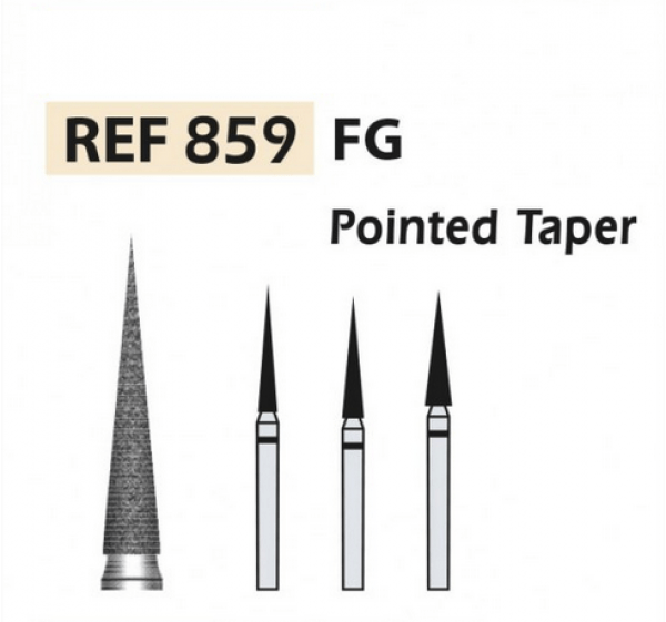 DIAMOND BURS FG ISO 859-314-544-016 BLACK X5pcs. Img: 201811031