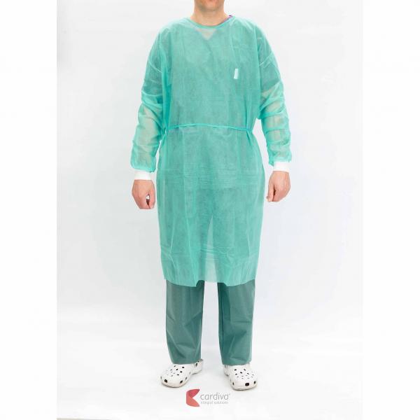 Protective gown with cuffs PP .. 28/30 g. Non-sterile Img: 202102061