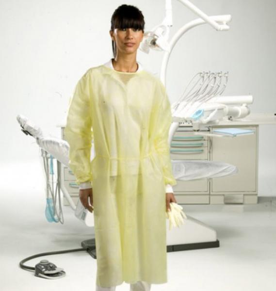 Yellow water repellent gowns with cuff (length 110cm / 50ud) Img: 201907271
