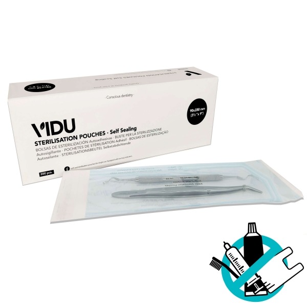 57 x 130 mm self-adhesive sterilization bags (200 units) - VIDU Img: 202305271
