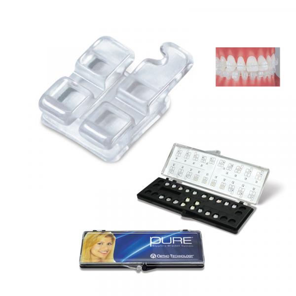 Brackets Orthodontiques J&J Ortho CLARO Sapphire - Lot De 10 Pour Arcade Supérieure Seulement, Prescription MBT