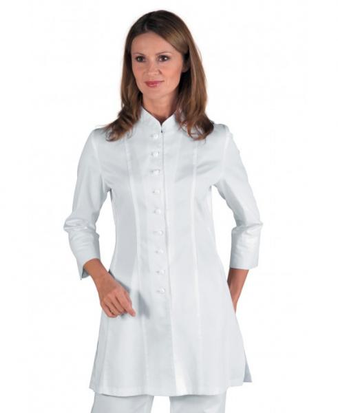 Fitted Women's Scrubs - French Sleeve (White)-Size M - Black Img: 202109111
