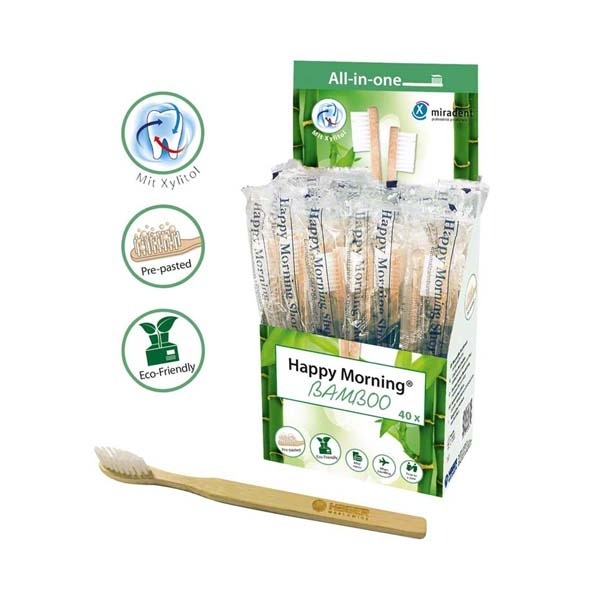 Happy Morning Bamboo: Biodegradable Toothbrush (40 pcs.)  Img: 202304081