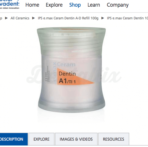 Ceramic IPS e.Max CERAM dentine A-D (100g.) - A2 Img: 201905181