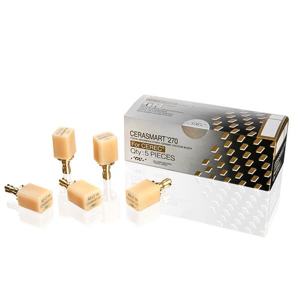 Cerasmart 270: CAD/CAM Hybrid Ceramic Blocks for Cerec (5 units) - GC