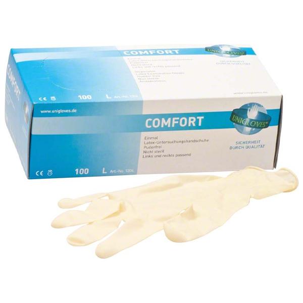 COMFORT Powder Free Latex Gloves (100 pcs) Unigloves