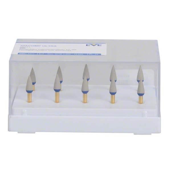 EVE DIACOMP ULTRA: Dental Polishers (10 pcs) - Flame (4 x 10 mm) Img: 202209031