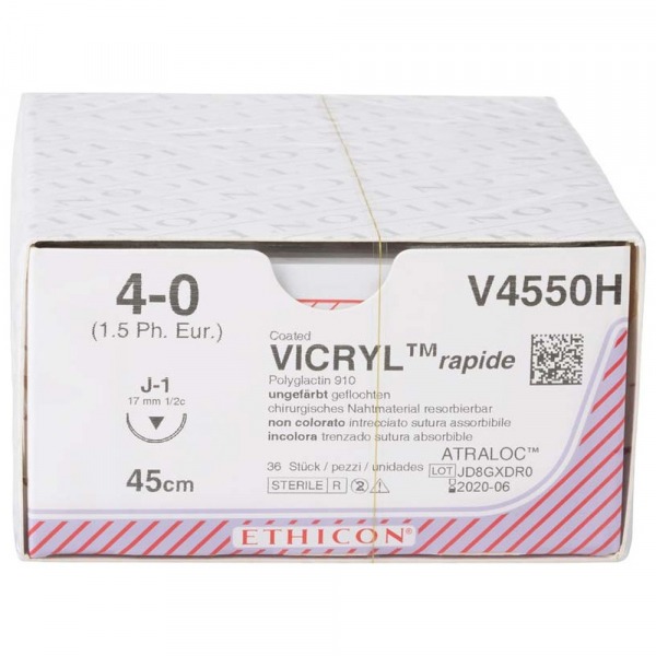 Vicryl Rapide: Synthetic Resorbable Sutures - 36 pcs - T: J1 - C: 4 - L.H: 45 cm Img: 202411301