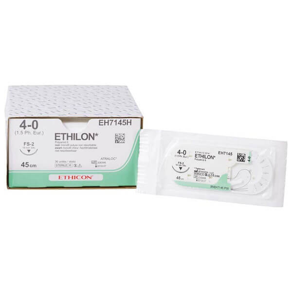 Ethilon: Non-Absorbable Monofilament Suture Black (36 pcs) - T: FS2 -C: 3/0 L/H. 45 cm Img: 202508091