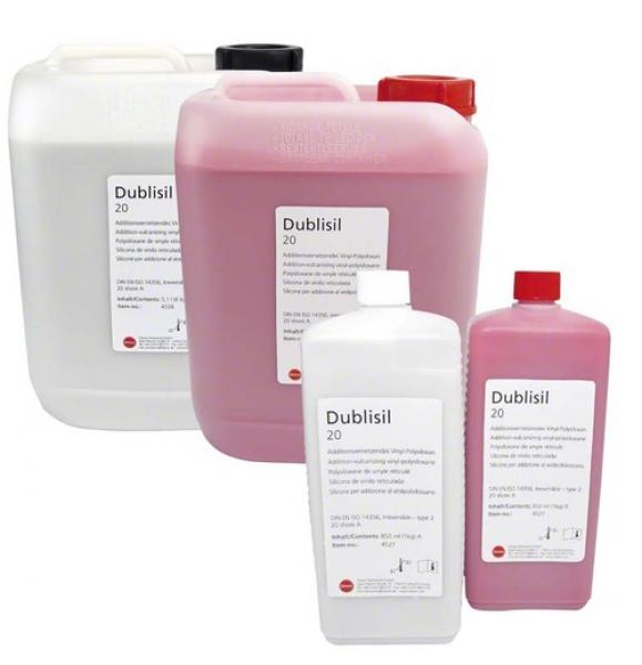 Dublisil 20 - Silicone Duplicating Silicone - 5.1 L canister A + 5.1 L canister B Img: 202104171