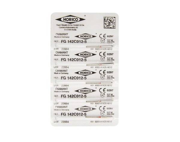 Fg 142 - Diamond Burr (5 pcs) - ISO 012 Red Img: 202104171