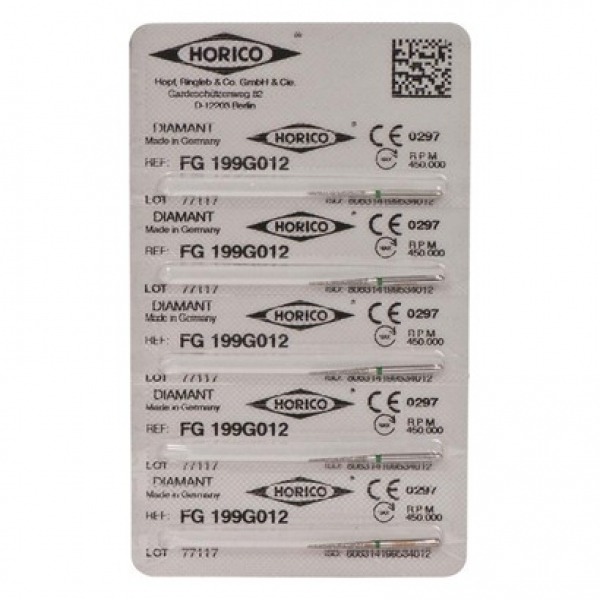 Fg 199 - Diamond bur (5 pcs) - Green ISO 012 Img: 202104171
