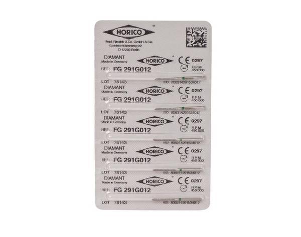 Fg 291 - Green diamond burr ISO 012 (5 pcs) Img: 202104171