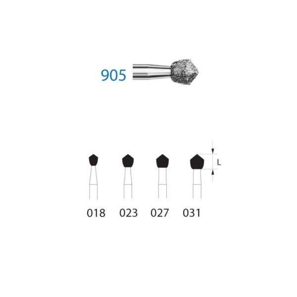 905.313 Bur. Diamond Barrel FG (5 pcs) - NO. 018 Img: 202308191