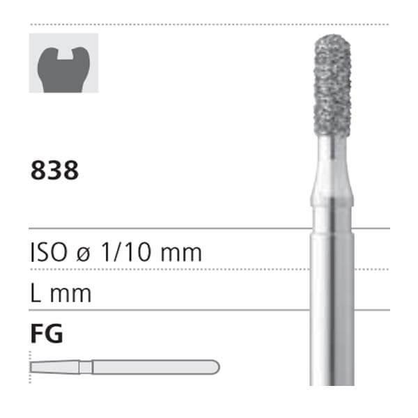 412/6 GB 838 Diamond Cylindrical Round FG Burr (6 pcs) - Nº008 Img: 202204301