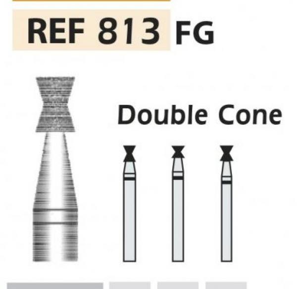 DIAMOND CUTTERS 813-FG Double inverted cone X5UDS. (813-014 C GREEN) Img: 202110301