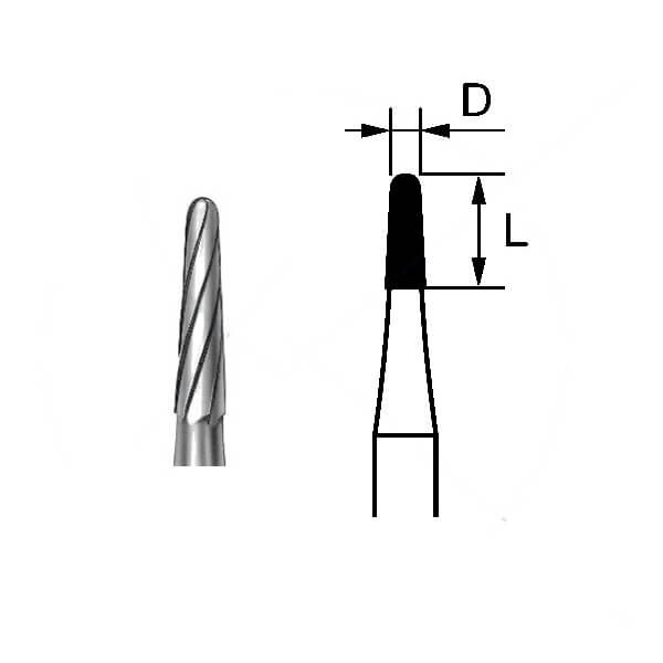 H23R.104 Bur. Conical Round PM (5 pcs) - 012 Img: 202306031
