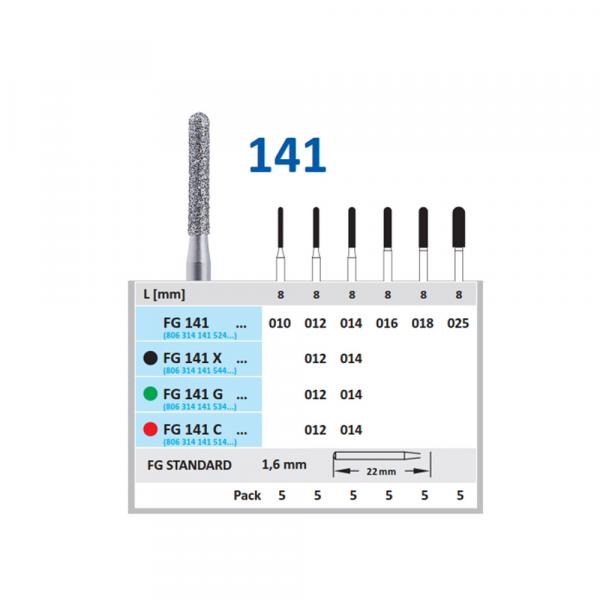 FG141 FIG. Diamond bur 881 - (5 pcs.) - 141-012 FIG.881 5pcs Img: 201907271