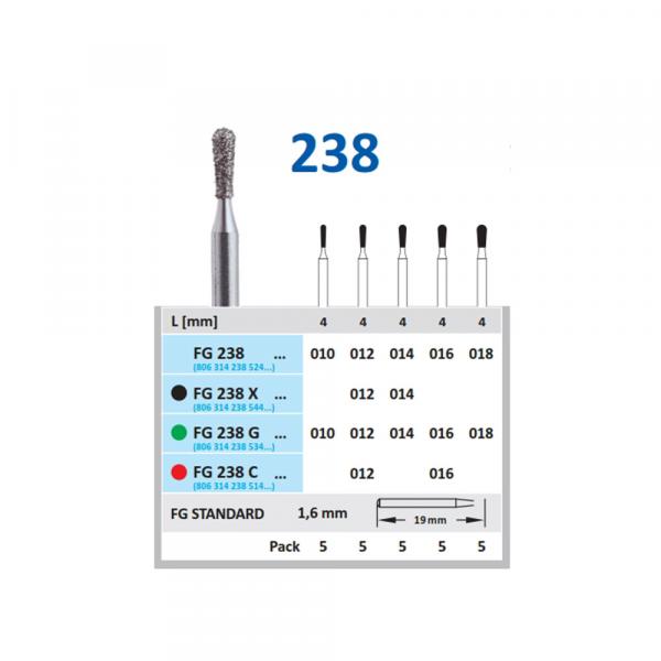 Diamond bur 238-010 FIG.830L 5pc Img: 202304011