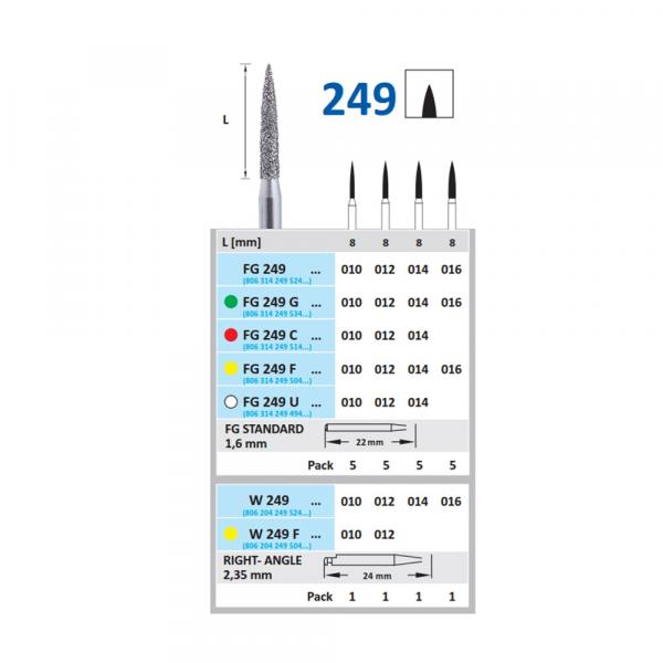 Diamond Burr Fg249 Fig. - 249-014 5pcs. Img: 202304011