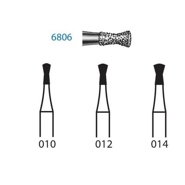 806 Double Inverted Cone Diamond Bur for FG (5 pcs) - T: 010 - G: Coarse Img: 202404131