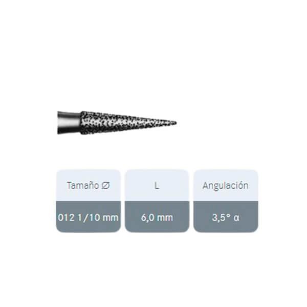 Diamond Conical Milling Cutter 852.314.012 (5 pcs.) KOMET