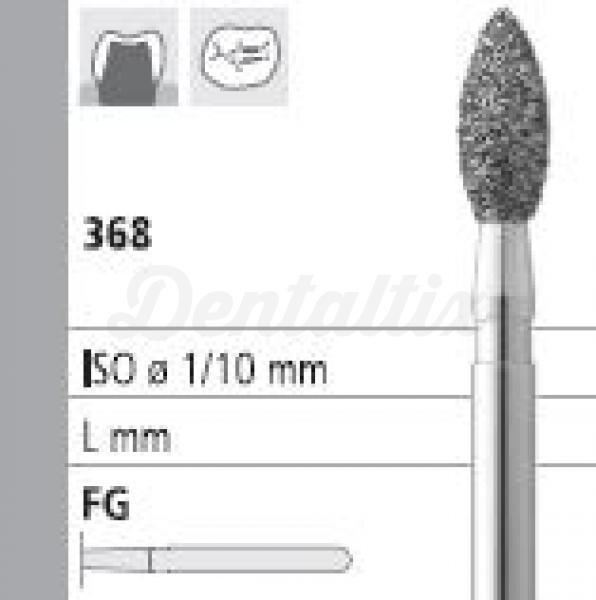 368 football conical bud FG Long diamond bur (6pcs.) - 023 MEDIUM. Img: 202005021