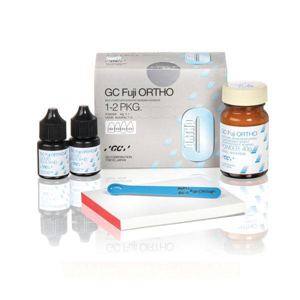 Fuji Ortho LC: Glass Ionomer Cement - Kit 1:2 (powder 40 gr + 2 x 6.8 ml liquid + accessories) Img: 202306171